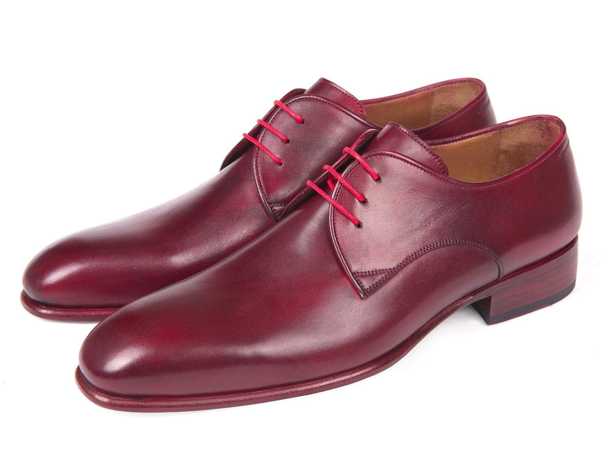 PAUL PARKMAN Paul Parkman Burgundy Hand Painted Derby Shoes (ID#633BRD72)