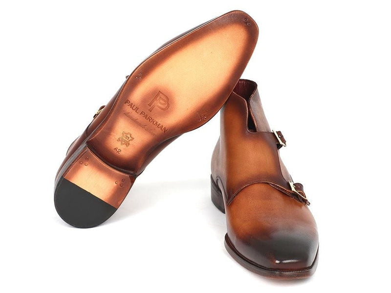 PAUL PARKMAN Paul Parkman Double Monkstrap Boots Brown (ID#8154-BRW)