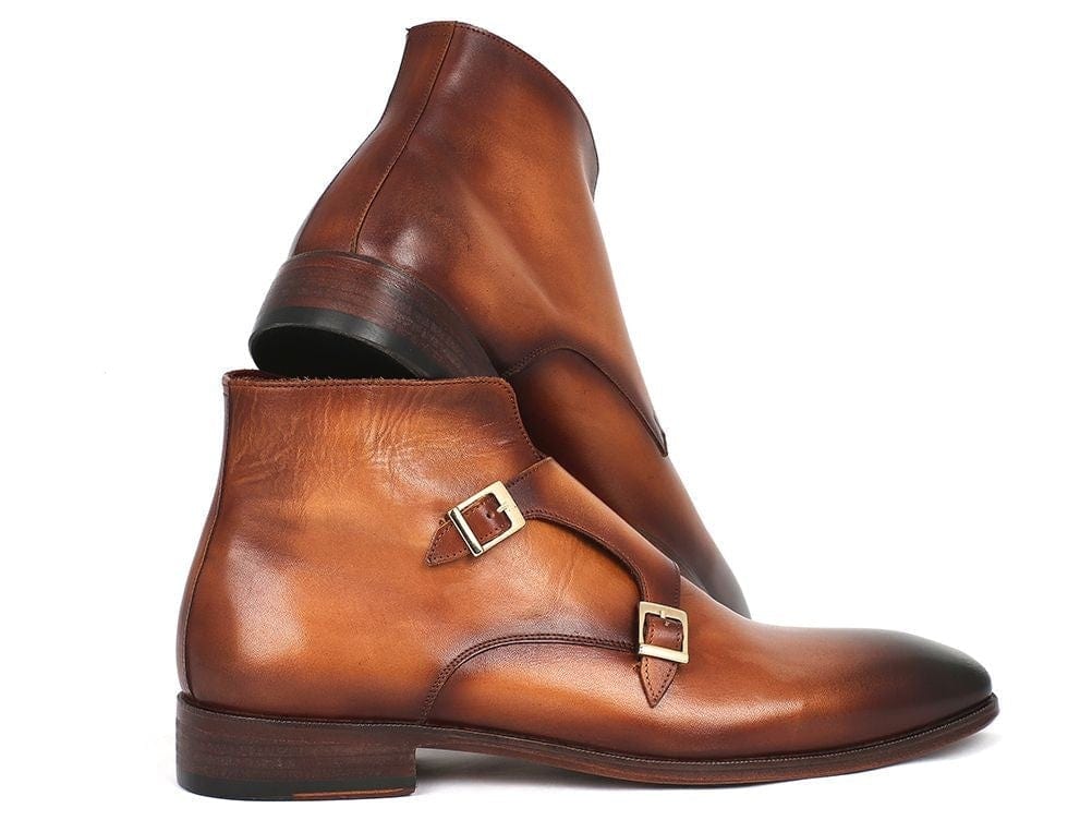 PAUL PARKMAN Paul Parkman Double Monkstrap Boots Brown (ID#8154-BRW)