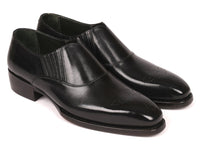 PAUL PARKMAN Paul Parkman Goodyear Welted Black Elasticated Loafers (ID#GH861TR)