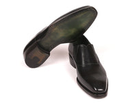 PAUL PARKMAN Paul Parkman Goodyear Welted Black Elasticated Loafers (ID#GH861TR)