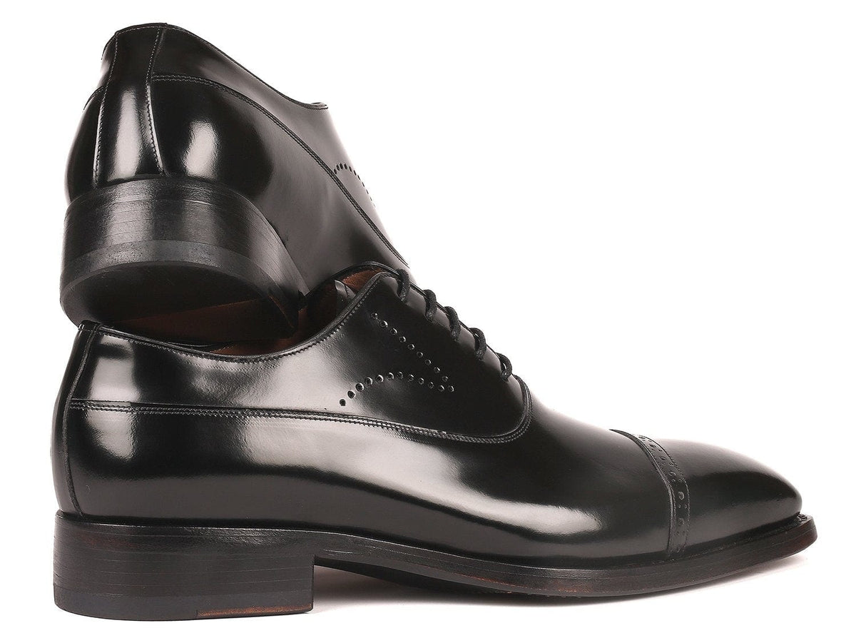 PAUL PARKMAN Paul Parkman Goodyear Welted Cap Toe Oxfords Black Polished Leather (ID#056BLK84)