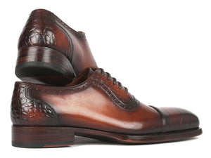 PAUL PARKMAN Paul Parkman Goodyear Welted Cap Toe Oxfords Brown (ID#9482-BRW)