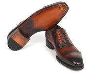 PAUL PARKMAN Paul Parkman Goodyear Welted Cap Toe Oxfords Brown (ID#9482-BRW)