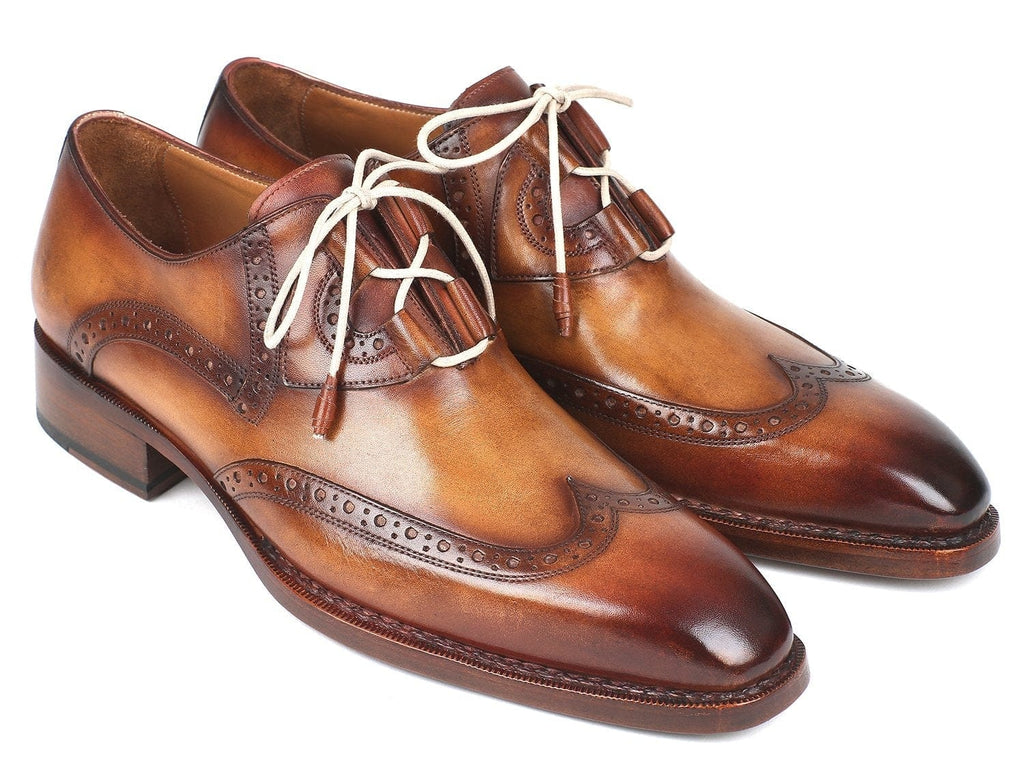 PAUL PARKMAN Paul Parkman Goodyear Welted Ghillie Lacing Wingtip Brogues (ID#2955-CML)