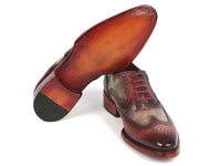 PAUL PARKMAN Paul Parkman Goodyear Welted Men's Two Tone Wingtip Oxfords (ID#PP22GB62)