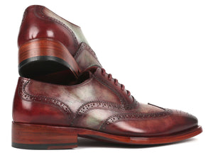 PAUL PARKMAN Paul Parkman Goodyear Welted Men's Two Tone Wingtip Oxfords (ID#PP22GB62)