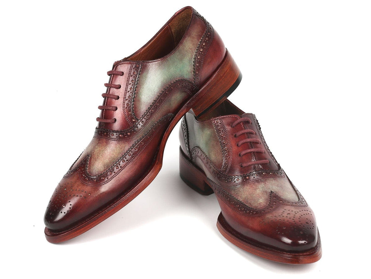 PAUL PARKMAN Paul Parkman Goodyear Welted Men's Two Tone Wingtip Oxfords (ID#PP22GB62)