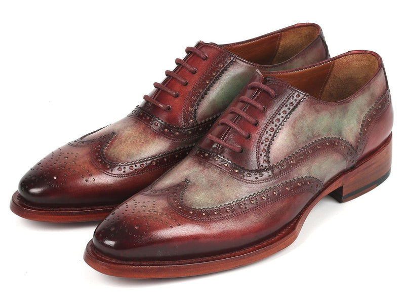 PAUL PARKMAN Paul Parkman Goodyear Welted Men's Two Tone Wingtip Oxfords (ID#PP22GB62)