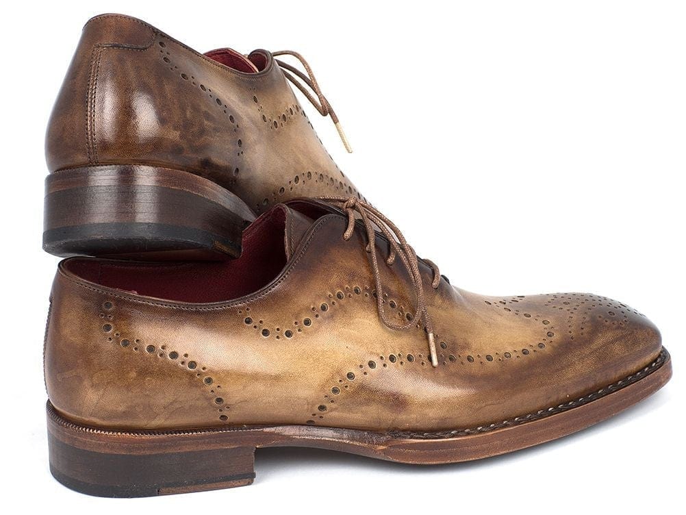 PAUL PARKMAN Paul Parkman Goodyear Welted Men's Wingtip Oxfords Antique Olive (ID#87OLV54)