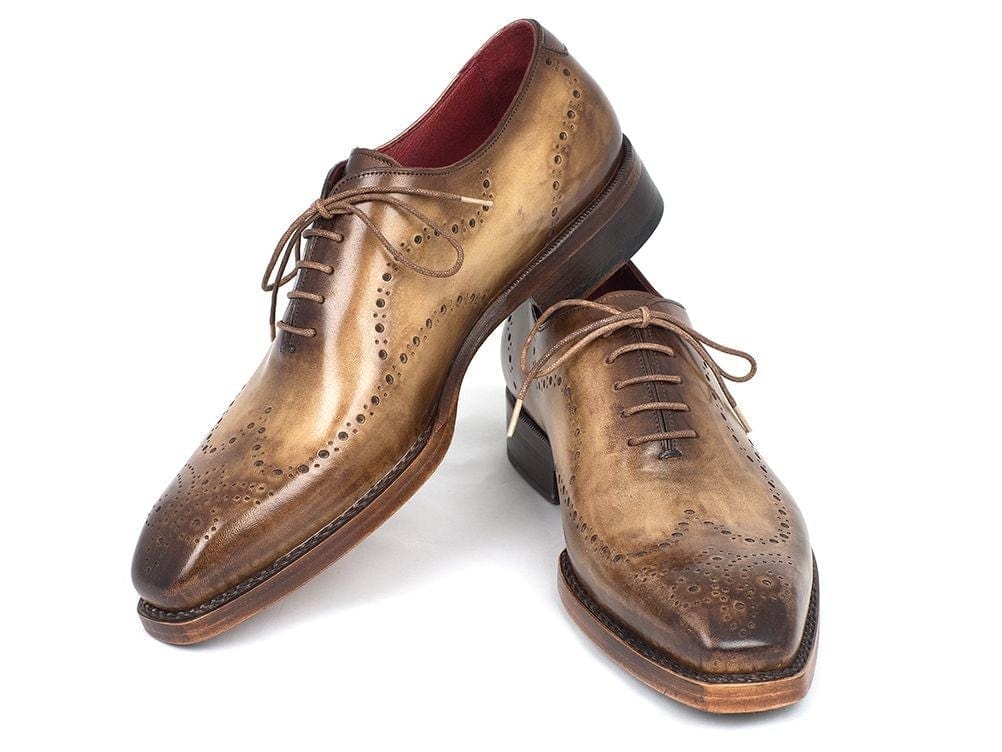 PAUL PARKMAN Paul Parkman Goodyear Welted Men's Wingtip Oxfords Antique Olive (ID#87OLV54)