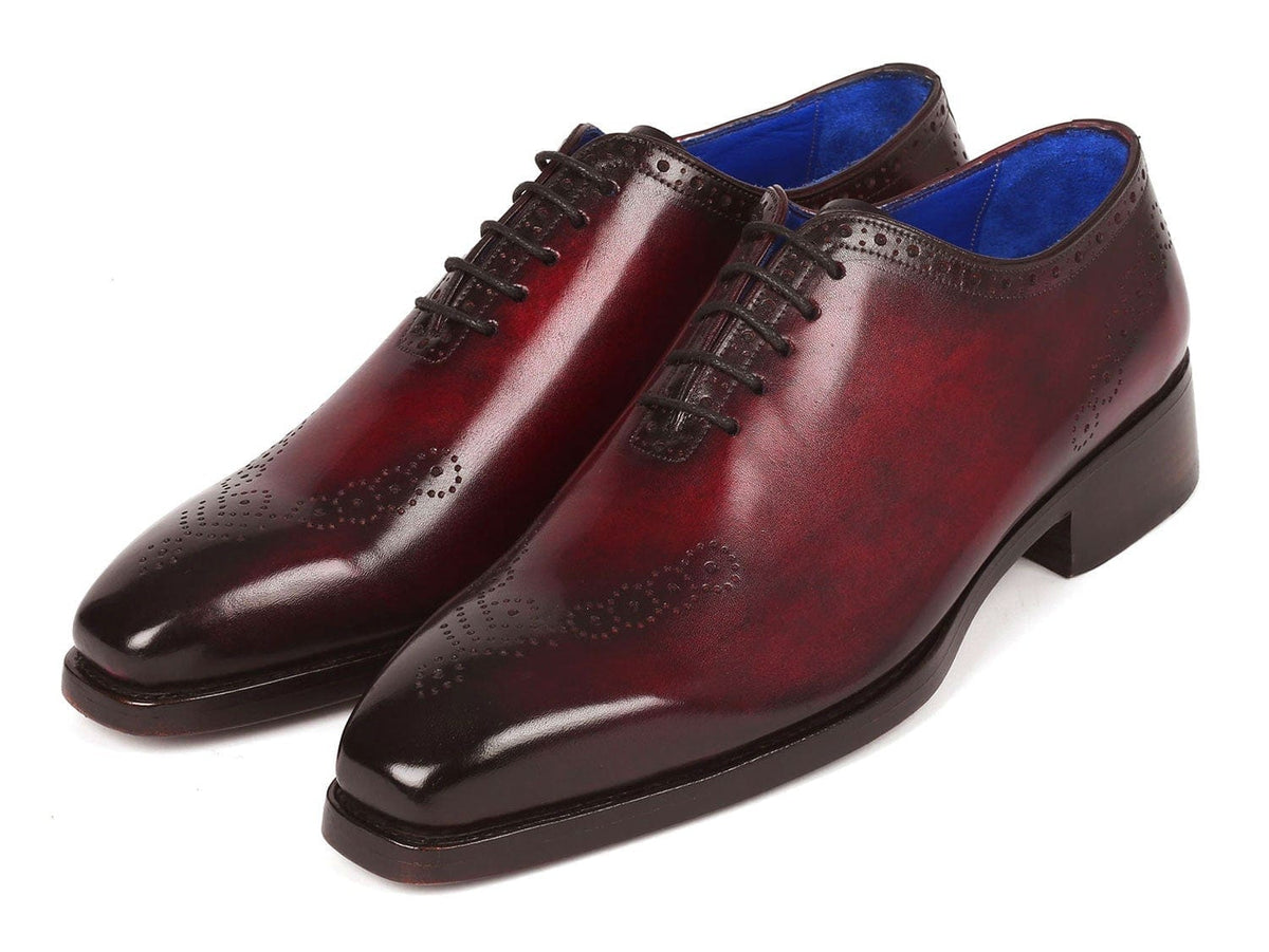 PAUL PARKMAN Paul Parkman Goodyear Welted Punched Oxfords Bordeaux (ID#7614-BRD)