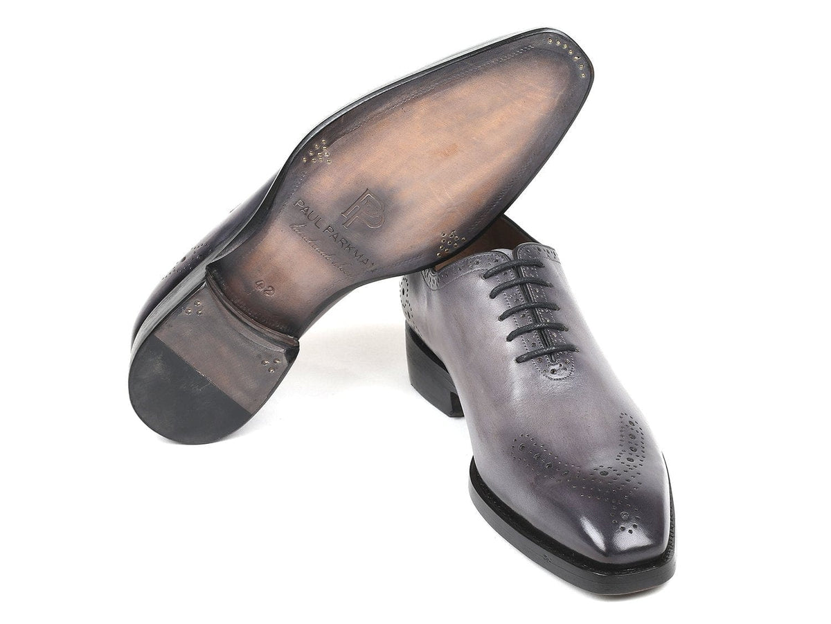 PAUL PARKMAN Paul Parkman Goodyear Welted Punched Oxfords Gray (ID#7614-GRY)