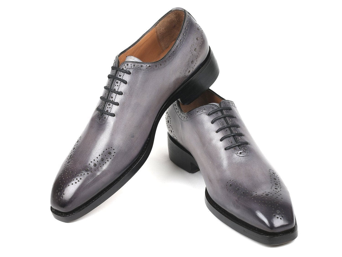 PAUL PARKMAN Paul Parkman Goodyear Welted Punched Oxfords Gray (ID#7614-GRY)