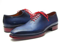 PAUL PARKMAN Paul Parkman Goodyear Welted Wholecut Oxfords Navy Blue Hand-Painted (ID#044CR)