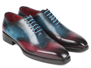 PAUL PARKMAN Paul Parkman Goodyear Welted Wingtip Oxfords Blue & Purple (ID#081-BPX)