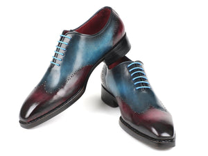 PAUL PARKMAN Paul Parkman Goodyear Welted Wingtip Oxfords Blue & Purple (ID#081-BPX)