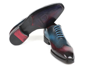 PAUL PARKMAN Paul Parkman Goodyear Welted Wingtip Oxfords Blue & Purple (ID#081-BPX)