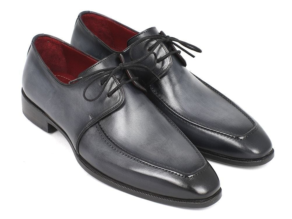 PAUL PARKMAN Paul Parkman Gray & Black Apron Derby Shoes For Men (ID#13SX51)