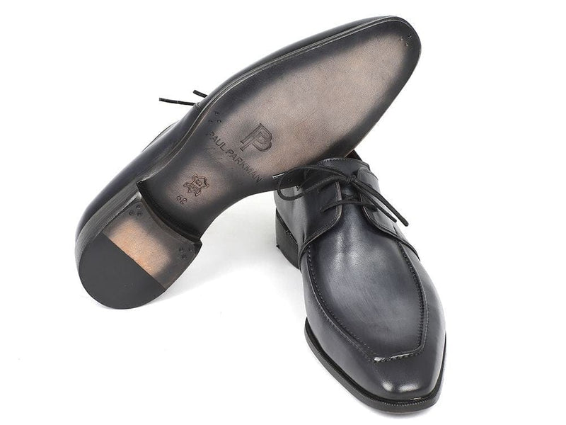 PAUL PARKMAN Paul Parkman Gray & Black Apron Derby Shoes For Men (ID#13SX51)