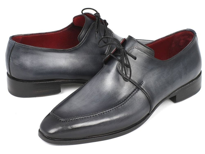 PAUL PARKMAN Paul Parkman Gray & Black Apron Derby Shoes For Men (ID#13SX51)