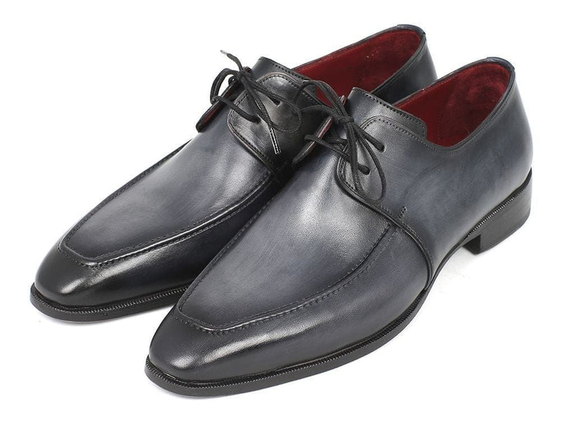 PAUL PARKMAN Paul Parkman Gray & Black Apron Derby Shoes For Men (ID#13SX51)