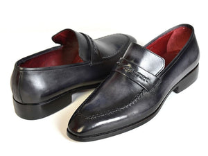 PAUL PARKMAN Paul Parkman Gray & Black Men's Loafers For Men (ID#068-GRAY)