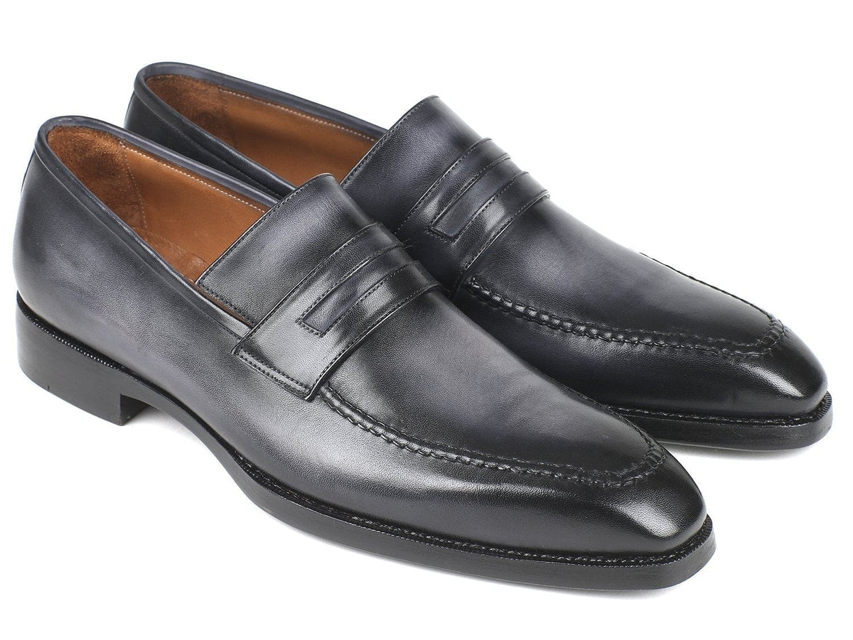 PAUL PARKMAN Paul Parkman Gray Burnished Goodyear Welted Loafers (ID#37LFGRY)