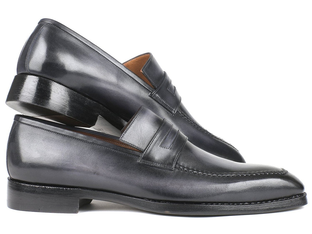 PAUL PARKMAN Paul Parkman Gray Burnished Goodyear Welted Loafers (ID#37LFGRY)