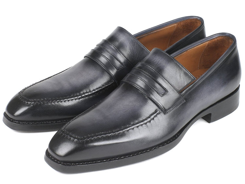 PAUL PARKMAN Paul Parkman Gray Burnished Goodyear Welted Loafers (ID#37LFGRY)