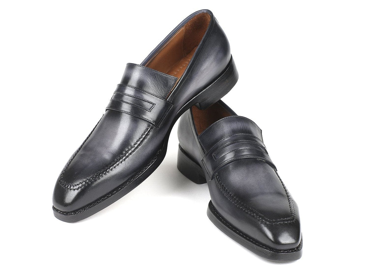 PAUL PARKMAN Paul Parkman Gray Burnished Goodyear Welted Loafers (ID#37LFGRY)