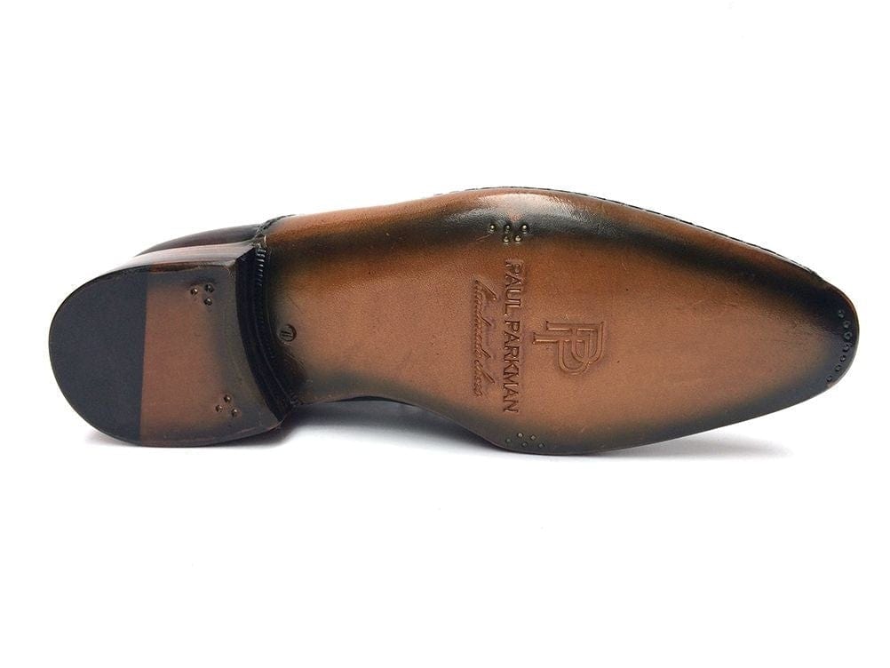 PAUL PARKMAN Paul Parkman Green & Purple Handmade Oxfords (ID#OPK215C)
