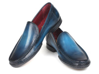 PAUL PARKMAN Paul Parkman Hand-Sewn Moccasins Blue (ID#MC649-BLU)