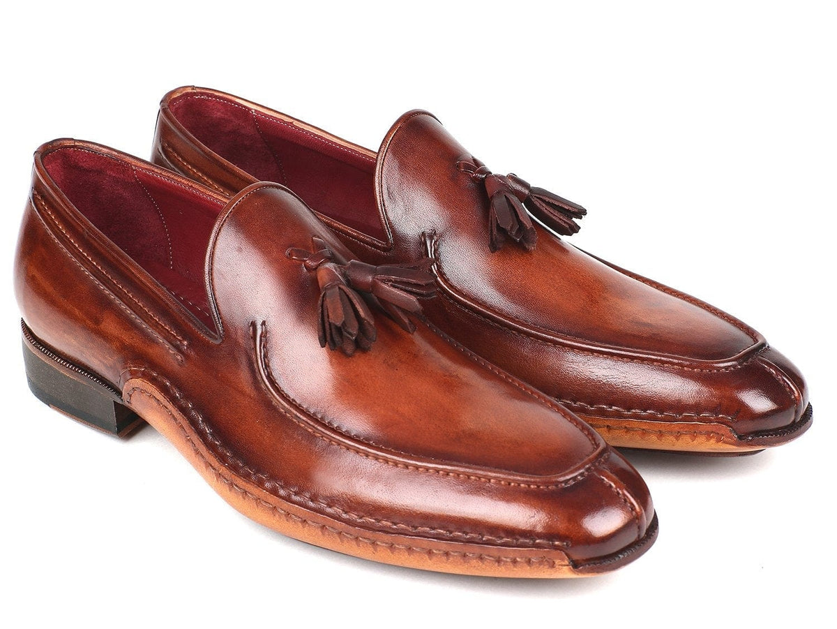 PAUL PARKMAN Paul Parkman Hand-Sewn Tassel Loafers Brown (ID#082-BRW)