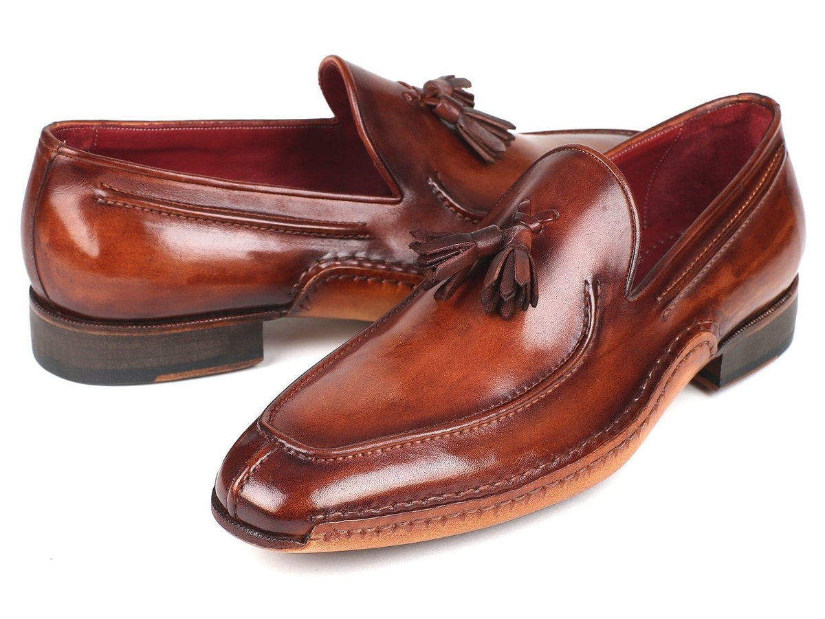 PAUL PARKMAN Paul Parkman Hand-Sewn Tassel Loafers Brown (ID#082-BRW)