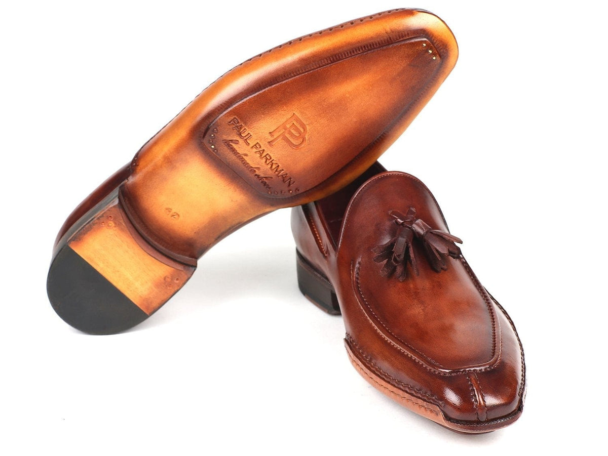 PAUL PARKMAN Paul Parkman Hand-Sewn Tassel Loafers Brown (ID#082-BRW)