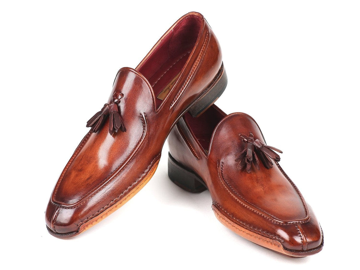 PAUL PARKMAN Paul Parkman Hand-Sewn Tassel Loafers Brown (ID#082-BRW)