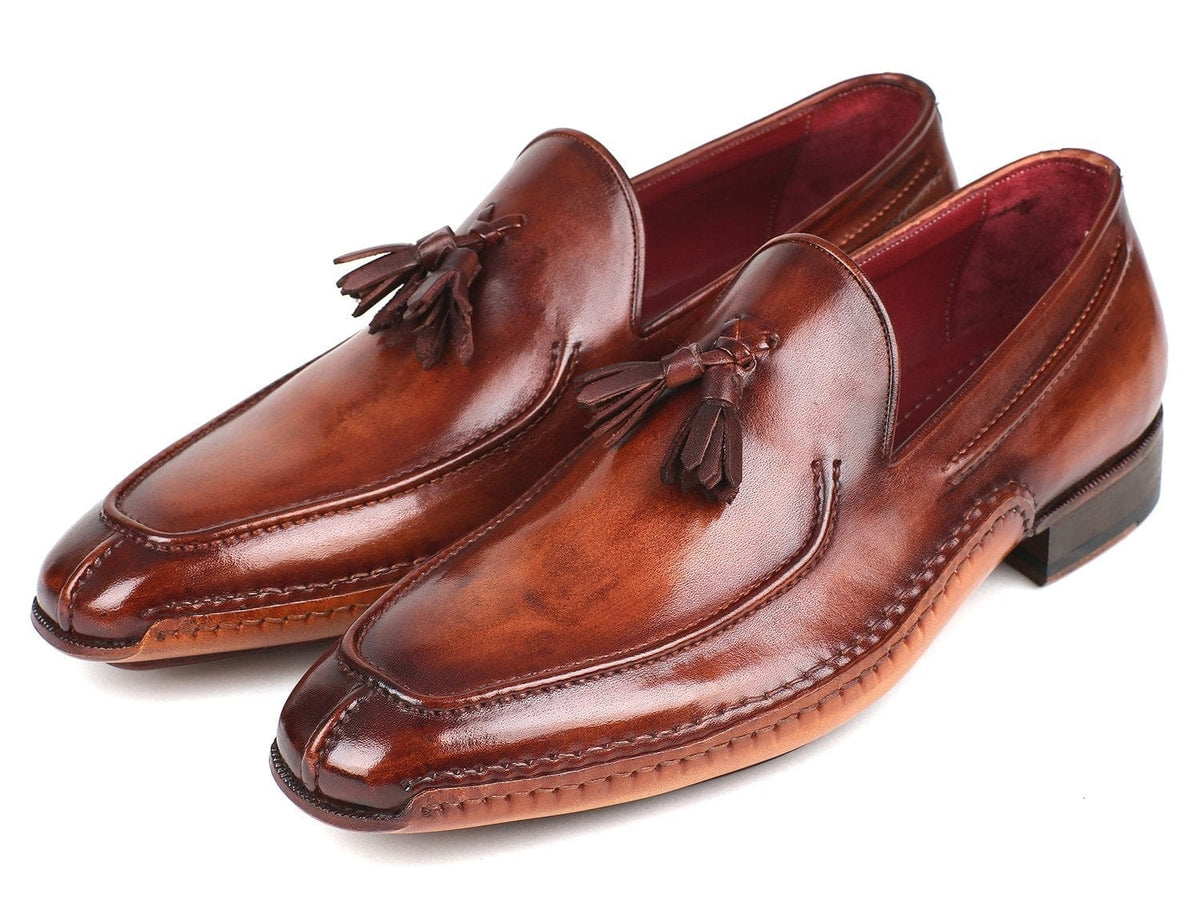 PAUL PARKMAN Paul Parkman Hand-Sewn Tassel Loafers Brown (ID#082-BRW)