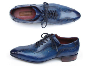 PAUL PARKMAN Paul Parkman Handmade Lace-Up Casual Shoes For Men Blue (ID#84654-BLU)