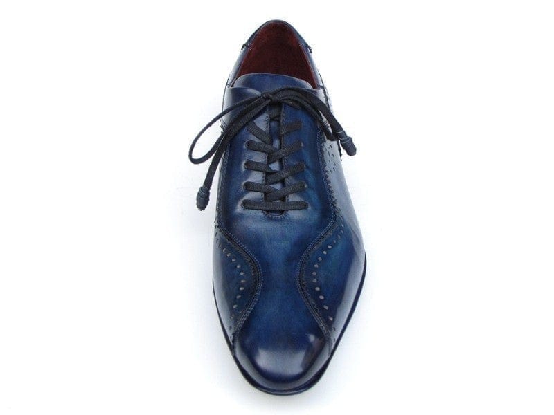 PAUL PARKMAN Paul Parkman Handmade Lace-Up Casual Shoes For Men Blue (ID#84654-BLU)