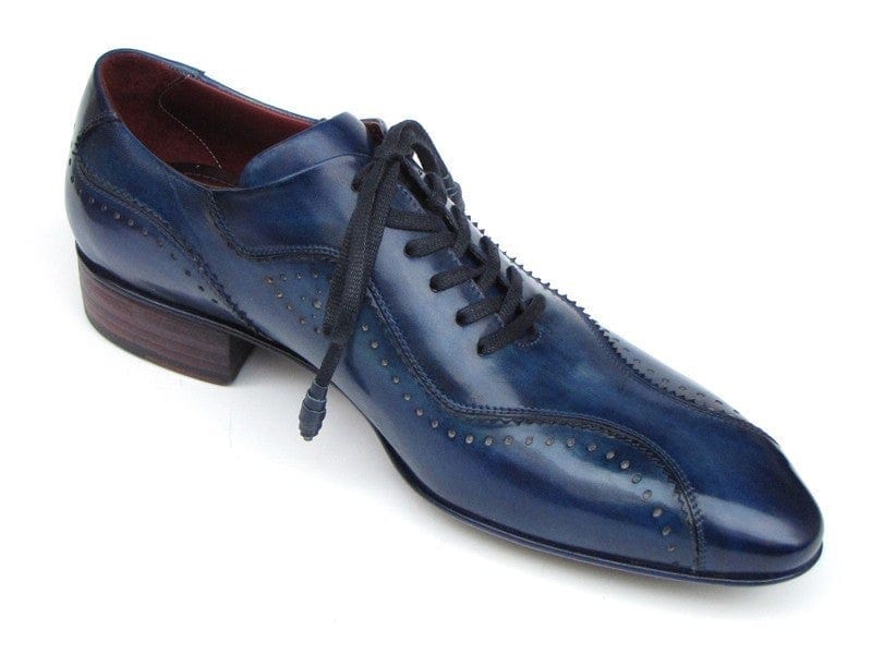 PAUL PARKMAN Paul Parkman Handmade Lace-Up Casual Shoes For Men Blue (ID#84654-BLU)