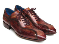 PAUL PARKMAN Paul Parkman Handmade Lace-Up Casual Shoes For Men Brown Hand-Painted (ID#84654-BRW)