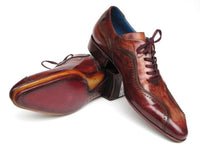 PAUL PARKMAN Paul Parkman Handmade Lace-Up Casual Shoes For Men Brown Hand-Painted (ID#84654-BRW)