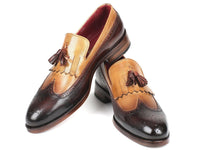 PAUL PARKMAN Paul Parkman Kiltie Tassel Loafer Beige & Brown (ID#KT57BJ)