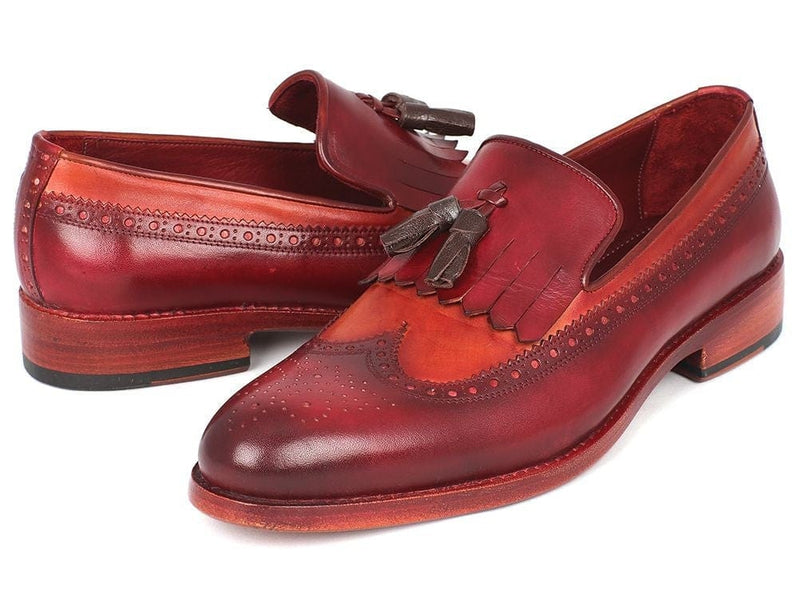 PAUL PARKMAN Paul Parkman Kiltie Tassel Loafer Tobacco & Bordeaux (ID#KT64CB)