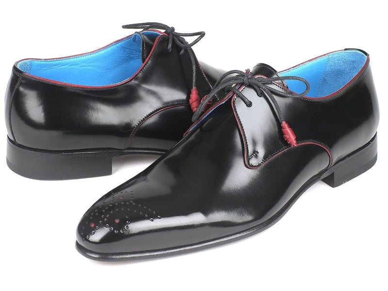 PAUL PARKMAN Paul Parkman Medallion Toe Black Derby Shoes (ID#54RG88)