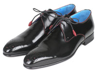 PAUL PARKMAN Paul Parkman Medallion Toe Black Derby Shoes (ID#54RG88)