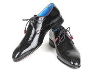 PAUL PARKMAN Paul Parkman Medallion Toe Black Derby Shoes (ID#54RG88)