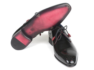 PAUL PARKMAN Paul Parkman Medallion Toe Black Derby Shoes (ID#54RG88)