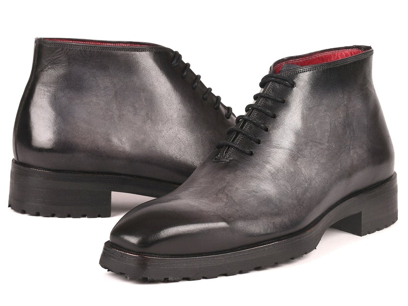PAUL PARKMAN Paul Parkman Men's Ankle Boots Gray Burnished (ID#791GRY14)